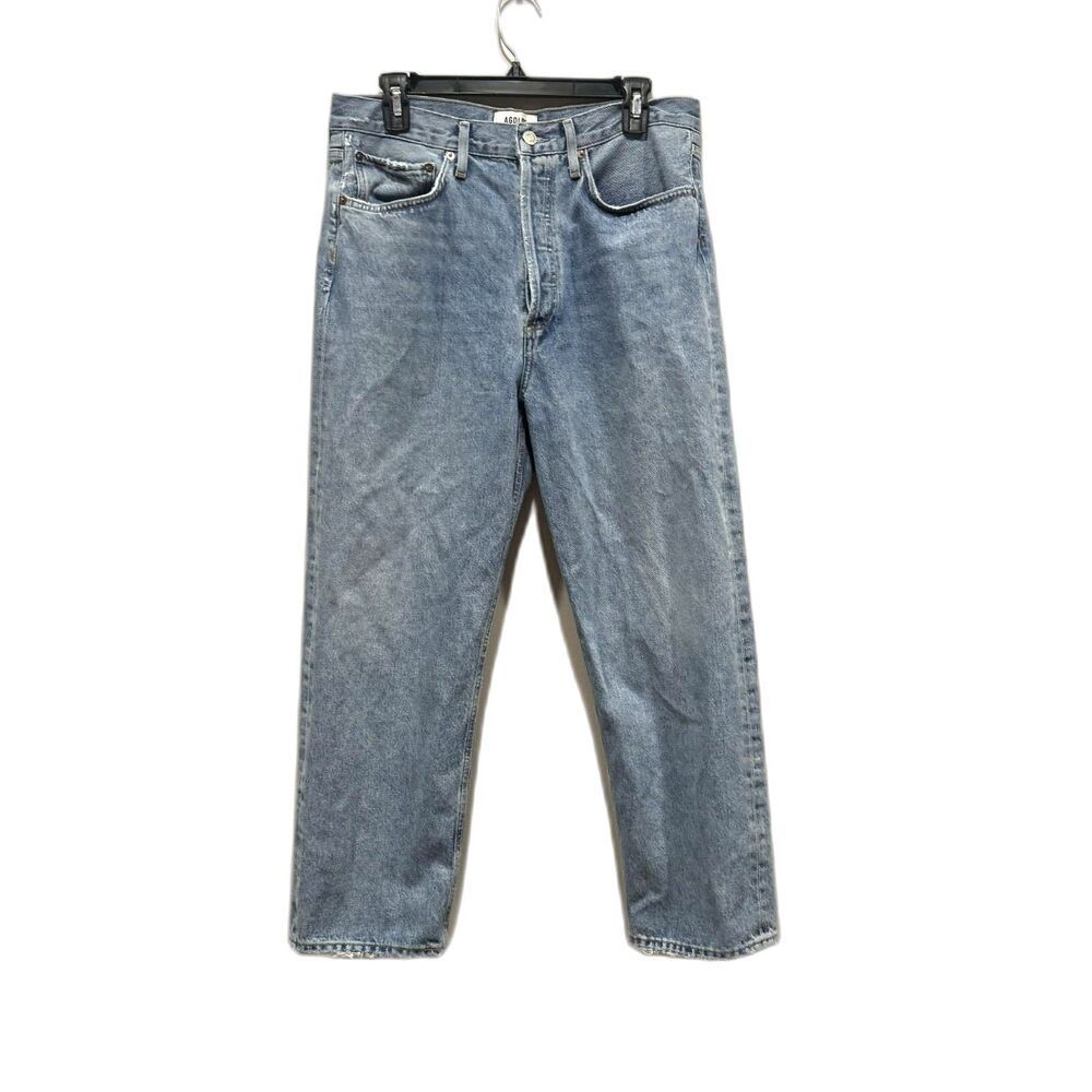Agolde Jeans 90s Crop Straight Leg Light Wash Blue Denim A173-1141 Womens sz 29 - Picture 2 of 10